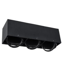GloboStar® MAGMA 60628 Μοντέρνο Φωτιστικό Οροφής Σποτ Τρίφωτο 3 x GU10 IP20 Μαύρο Αλουμίνιο – Μ45 x Π15 x Υ13cm