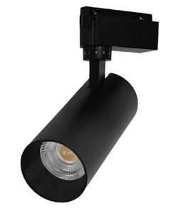 Globostar 60811 Μονοφασικό Bridgelux COB LED Μάυρο Φωτιστικό Σποτ Ράγας 20W 230V 2400lm 30° Θερμό Λευκό 3000k