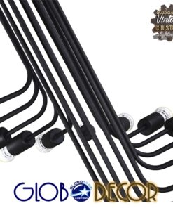 GloboStar® STAIRS 01024 Μοντέρνο Φωτιστικό Οροφής Πολύφωτο Μαύρο Μεταλλικό Φ80 x Y95cm