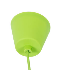 GloboStar® CABLITO 61557 Μοντέρνο Κρεμαστό Φωτιστικό Οροφής Μονόφωτο 1 x E27 Πράσινο Λαχανί Σιλικόνης Ανάρτηση με Υφασμάτινο Καλώδιο Φ4 x Υ110cm