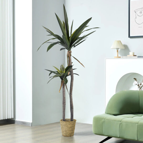 GloboStar® Artificial Garden THASSOS 20294 Διακοσμητικό Πλεκτό Καλάθι – Κασπώ Γλάστρα – Flower Pot Μπεζ με Καφέ Φ26cm x Υ24cm