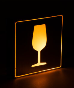 GloboStar® SENSATI 75662 Φωτιστικό Τοίχου Ένδειξης GLASS OF WINE LED 1W AC 220-240V IP20 – Σώμα Αλουμινίου – Μ11 x Π11 x Υ3cm – Πορτοκαλί
