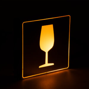GloboStar® SENSATI 75662 Φωτιστικό Τοίχου Ένδειξης GLASS OF WINE LED 1W AC 220-240V IP20 – Σώμα Αλουμινίου – Μ11 x Π11 x Υ3cm – Πορτοκαλί