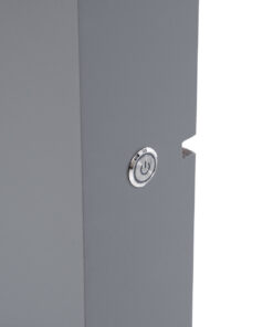 GloboStar® MAKEUP MIRROR-80×80-6 Μοντέρνος Καθρέπτης Μακιγιάζ με Πλαίσιο Φυσικού Ξύλου με Διακόπτη On/Off 12 x E27 AC220-240V – Μ80 x Π7 x Υ80cm – Γκρι Ανθρακί