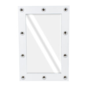GloboStar® MAKEUP MIRROR-60×90-4 Μοντέρνος Καθρέπτης Μακιγιάζ με Πλαίσιο Φυσικού Ξύλου με Διακόπτη On/Off 10 x E27 AC220-240V – Μ60 x Π7 x Υ90cm – Λευκή Λάκα