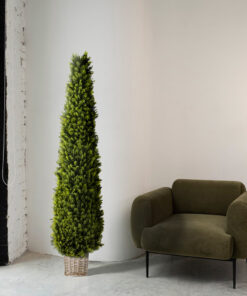 GloboStar® Artificial Garden KYOTO 20589 Διακοσμητικό Πλεκτό Καλάθι – Κασπώ Γλάστρα – Flower Pot Λευκό με Μπεζ Φ20 x Υ20cm