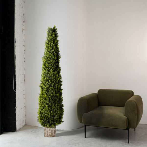 GloboStar® Artificial Garden KYOTO 20589 Διακοσμητικό Πλεκτό Καλάθι – Κασπώ Γλάστρα – Flower Pot Λευκό με Μπεζ Φ20 x Υ20cm