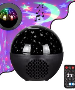 GloboStar® 79599 Επιτραπέζιο Διακοσμητικό Φωτιστικό Ειδικών Εφε NIGHT SKY STARS LED 10W DC 5V 2200mAh Επαναφορτιζόμενο με Bluetooth Speaker – Sound Activated – Καλώδιο Τροφοδοσίας USB και Ασύρματο Χειριστήριο RF 2.4Ghz Πολύχρωμo RGB Dimmable