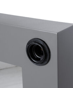 GloboStar® MAKEUP MIRROR-80×80-6 Μοντέρνος Καθρέπτης Μακιγιάζ με Πλαίσιο Φυσικού Ξύλου με Διακόπτη On/Off 12 x E27 AC220-240V – Μ80 x Π7 x Υ80cm – Γκρι Ανθρακί