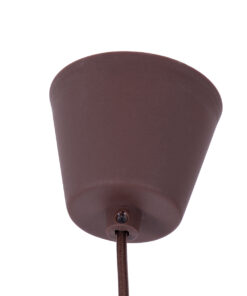 GloboStar® CABLITO 61561 Μοντέρνο Κρεμαστό Φωτιστικό Οροφής Μονόφωτο 1 x E27 Καφέ Σιλικόνης Ανάρτηση με Υφασμάτινο Καλώδιο Φ4 x Υ110cm