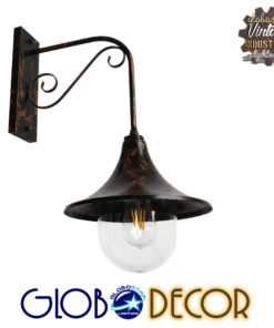 GloboStar® ANNIEL 01124 Vintage Φωτιστικό Τοίχου Απλίκα Μονόφωτο Καφέ Σκουριά Μεταλλικό Καμπάνα Φ28 x Μ40.5 x Π28 x Υ56.5cm