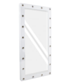 GloboStar® MAKEUP MIRROR-160×80-4 Μοντέρνος Καθρέπτης Μακιγιάζ με Πλαίσιο Φυσικού Ξύλου με Διακόπτη On/Off 20 x E27 AC220-240V – Μ80 x Π7 x Υ160cm – Λευκή Λάκα