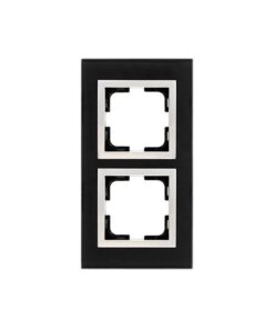 ΠΛΑΙΣΙΟ 2 ΘΕΣΕΩΝ ΜΑΥΡΟ ΓΥΑΛΙ EUROLAMP – 152-10891