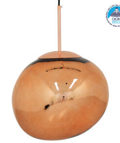 GloboStar® DIXAR 01465 Μοντέρνο Κρεμαστό Φωτιστικό Οροφής Μονόφωτο 1 x E27 Γυάλινο Χάλκινο Φ36 x Υ45cm