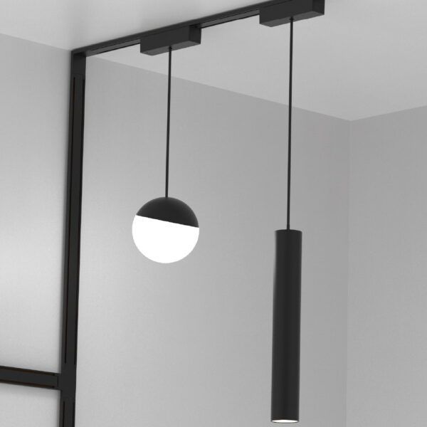 InLight Φωτιστικό LED 6W 3000K για Ultra-Thin μαγνητική ράγα σε μαύρη απόχρωση D:10cm (T04301-BL)