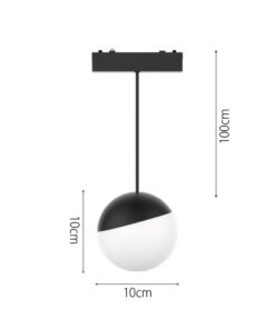 InLight Φωτιστικό LED 6W 3000K για Ultra-Thin μαγνητική ράγα σε μαύρη απόχρωση D:10cm (T04301-BL)
