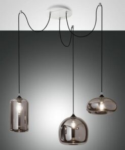 Κρεμαστό Φωτιστικό   Fabas Luce Fiona 3X E27 Φιμέ     – 3496-47-126