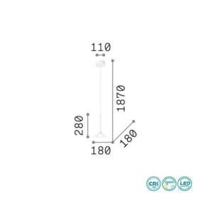 IDEAL LUX Κρεμαστό Φωτιστικό LED 5W 3000K Μαύρου Χρώματος – 256436