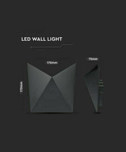 LED απλίκα 5W αρχιτεκτονικού φωτισμού 3000K θερμό λευκό μαύρο σώμα V-TAC – 218282