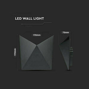 LED απλίκα 5W αρχιτεκτονικού φωτισμού 3000K θερμό λευκό μαύρο σώμα V-TAC – 218282