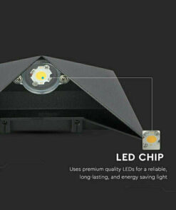 LED απλίκα 5W αρχιτεκτονικού φωτισμού 3000K θερμό λευκό μαύρο σώμα V-TAC – 218282