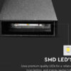LED απλίκα 4W αρχιτεκτονικού φωτισμού 3000K θερμό λευκό με μαύρο σώμα V-TAC – 218297