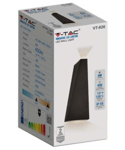 LED απλίκα 4W αρχιτεκτονικού φωτισμού 3000K θερμό λευκό με μαύρο σώμα V-TAC – 218297