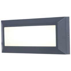 Lutec Helena Frame Φωτιστικό Τοίχου Εξωτερικού Χώρου Σκούρο Γκρι LED 400lm 4000K IP54 – 5191601118