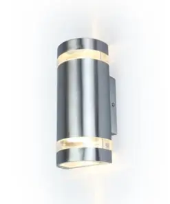 Lutec Focus Round Επιτοίχιο Φωτιστικό Εξωτερικού Χώρου Up&Down Gu10 Inox Χρώματος IP44 – 5604021001