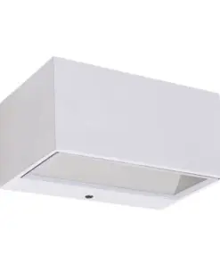 Lutec Gemini Square Small Εξωτερικού Χώρου Led Φωτιστικό Τοίχου Up&Down Λευκό LED 500 lm IP54 4000K – 5189102032