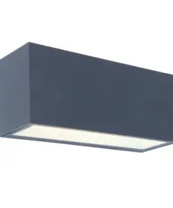 Lutec Gemini Square Large Φωτιστικό Τοίχου Up&Down Εξωτερικού Χώρου Σκούρο Γκρι LED IP54 3300lm 4000K – 5189104118