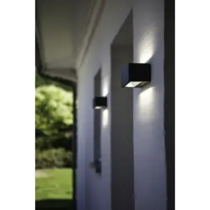 Lutec Gemini Square Medium  Εξωτερικού Χώρου  Led  Φωτιστικό Τοίχου Up&Down    Σκούρο Γκρι LED   1230 lm IP54 3000K – 5189112118