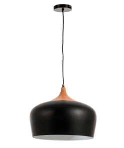 InLight Κρεμαστό φωτιστικό από μαύρο μέταλλο και ξύλο (4387-BL)