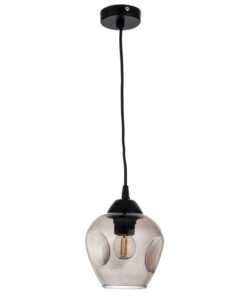InLight Κρεμαστό φωτιστικό από μαύρο μέταλλο και φιμέ γυαλί (4474-BL)