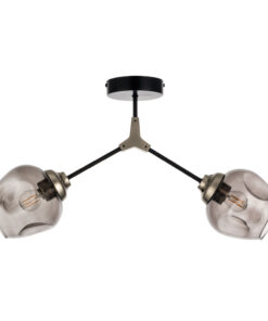 InLight Κρεμαστό φωτιστικό από μαύρο μέταλλο και φιμέ γυαλί (6129-2-ΝΜ)