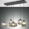 Κρεμαστό Φωτιστικό   Fabas Luce Gillis E27 5x Φιμέ     – 3627-48-126