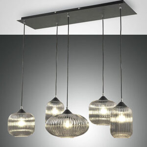 Κρεμαστό Φωτιστικό   Fabas Luce Gillis E27 5x Φιμέ     – 3627-48-126