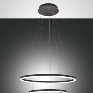 Κρεμαστό Φωτιστικό   Fabas Luce Giotto LED 52W  Μαύρο Dimmable  5320lm Θερμό 3000K – 3508-45-101