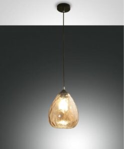 Κρεμαστό Φωτιστικό   Fabas Luce Gisella E27   Μελί     – 3518-40-125