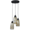 Φωτιστικό GL-5050  Κρεμαστό  3L  Μαύρο -Φιμέ Heronia – 02-0283