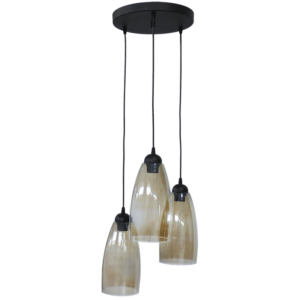 Φωτιστικό GL-5050  Κρεμαστό  3L  Μαύρο -Φιμέ Heronia – 02-0283