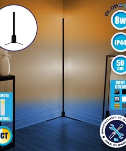 Μοντέρνο Minimal Επιτραπέζιο Μαύρο Φωτιστικό 50cm LED 8 Watt με Ασύρματο Χειριστήριο Αφής 2.4G RF & Dimmer CCT – Ψυχρό – Ημέρας – Θερμό GloboStar ALIEN Design GLOBO-50-10