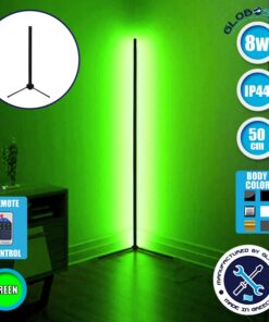 Μοντέρνο Minimal Επιτραπέζιο Μαύρο Φωτιστικό 50cm LED 8 Watt με Ασύρματο Χειριστήριο RF & Dimmer Πράσινο GloboStar ALIEN Design GLOBO-50-5