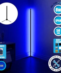 Μοντέρνο Minimal Επιτραπέζιο Μαύρο Φωτιστικό 50cm LED 8 Watt με Ασύρματο Χειριστήριο RF & Dimmer Μπλε GloboStar ALIEN Design GLOBO-50-6