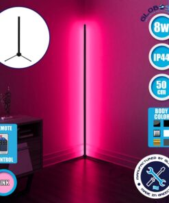 Μοντέρνο Minimal Επιτραπέζιο Μαύρο Φωτιστικό 50cm LED 8 Watt με Ασύρματο Χειριστήριο RF & Dimmer Ροζ GloboStar ALIEN Design GLOBO-50-7