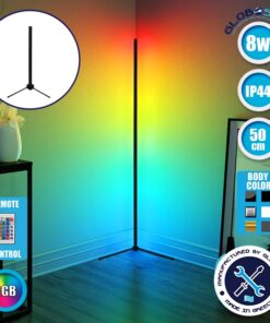 Μοντέρνο Minimal Επιτραπέζιο Μαύρο Φωτιστικό 50cm LED 8 Watt με Ασύρματο Χειριστήριο RF & Dimmer RGB Πολύχρωμο GloboStar ALIEN Design GLOBO-50-8