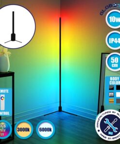 Μοντέρνο Minimal Επιτραπέζιο Μαύρο Φωτιστικό 50cm LED 10 Watt με Ασύρματο Χειριστήριο 2.4G RF & Dimmer RGBW+WW Πολύχρωμο – Ψυχρό – Ημέρας – Θερμό GloboStar ALIEN Design GLOBO-50-9