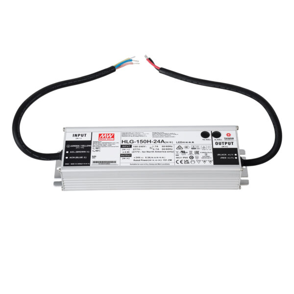 GloboStar® 90785 HLG-150H-24A MEANWELL Αδιάβροχο Μεταλλικό Τροφοδοτικό SELV για Προϊόντα LED 150W 6.25A – AC 220-240V σε DC 24V – Αδιάβροχο IP65 Μ22.8 x Π6.8 x Υ4cm – 3 Χρόνια Εγγύηση