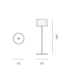 Logica Ασύρματο Επαναφορτιζόμενο Φωτιστικό Πορτατιφ LED 2.2W Twiggy Less Ανθρακί IP65 Dimmable Θερμό Λευκό 2700Κ-3000Κ 2-MC42753