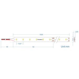 LED Ταινία 6W 24V CUBALUX Dimmable 618lm/m Αδιάβροχη IP67 Θερμό 3000K 15 Μέτρα CL13-1033